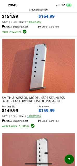 BNIB S &amp;W 4506 factory mags 