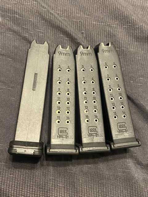 4x Gen4 Glock 19 G19 15rd Magazines - barely used