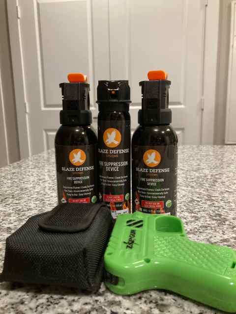 Mini fire extinguishers and zap gun 