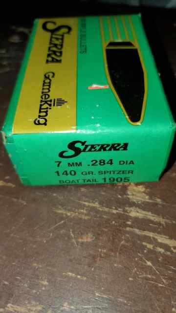 Sierra 7mm (284) 140 gr Spitzer BT bullets