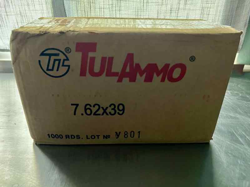 7.62x39mm Russian TulAmmo 122GR HP 1000 rounds