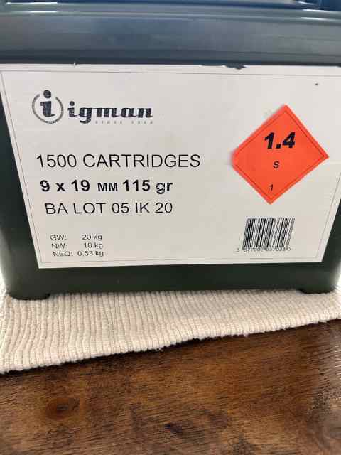 Igman 1500 rnds 9mm 115 WTT/WTS