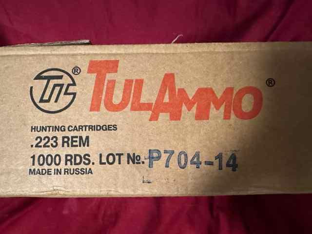 Tula .223 Rem 55gr FMJ Steel Case Ammo - 1000 Rnds